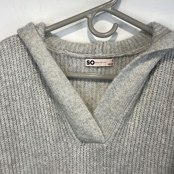 SO Knit Sweater Dress Long sleeve with hood a line super soft and cozy Small - Picture 5 of 12